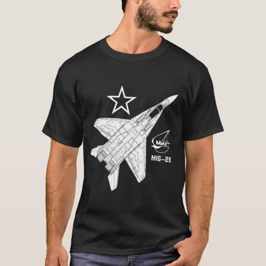 T-shirt Chasseur à réaction russe du point d'appui Mig-29 (Devant)
