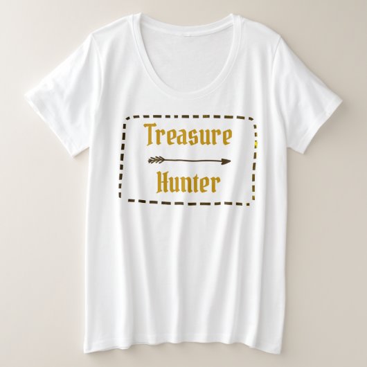 T-shirt Chasseur au trésor féminin plus taille (Design devant)