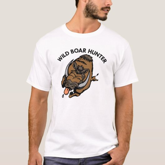 T-shirt Chasseur blanc de sanglier (Devant)