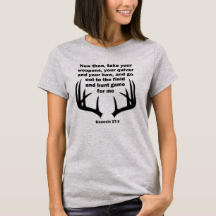 T-shirt Chasseur chrétien chassant Genèse 27:3