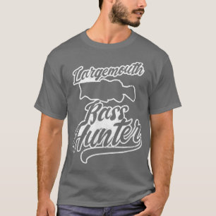 T-shirt Chasseur de basse Design Basse à grande bouche Pêc