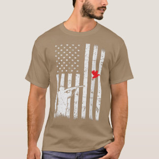 T-shirt Chasseur de canard Drapeau américain Chasse aux Ét