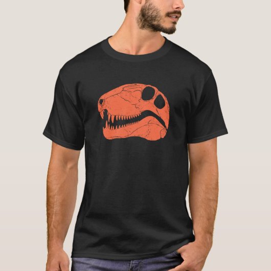 T-shirt Chasseur de fossiles du crâne Dimetrodon (Devant)