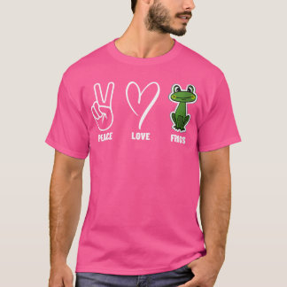T-shirt Chasseur de grenouilles Peace Love Frogs