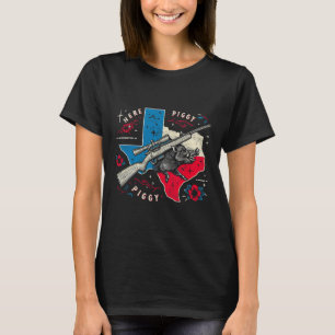 T-shirt Chasseur de sangliers ici Piggy Vintage Texas Wild