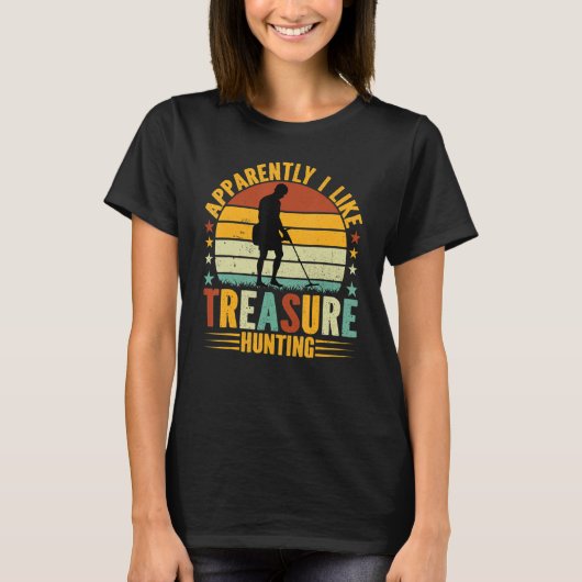 T-shirt Chasseur de trésor Métal Détection J'Aime Trésor H (Devant)