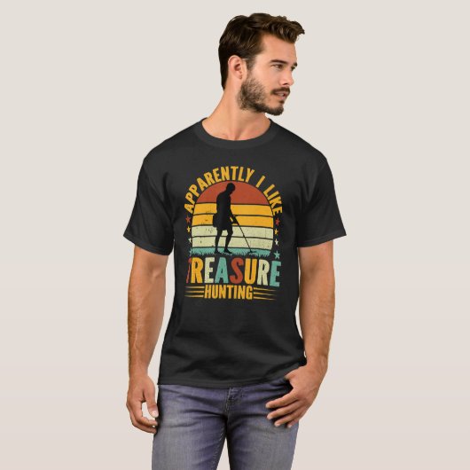T-shirt Chasseur de trésor Métal Détection J'Aime Trésor H (Devant entier)