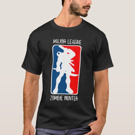 T-shirt CHASSEUR de ZOMBI de LIGUE - noir (Devant)