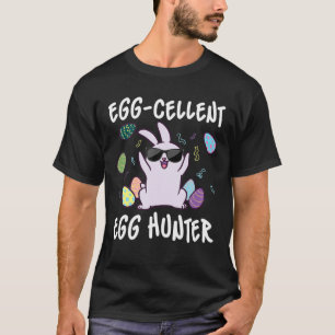 T-shirt Chasseur d'Oeufs de Cellule Jour de Pâques Lapin D