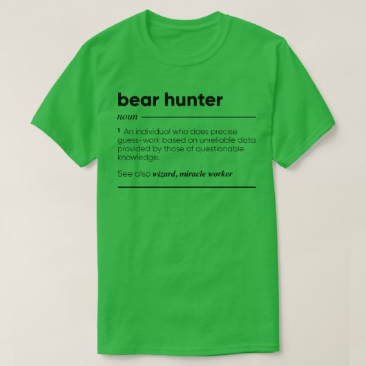 T-shirt Chasseur d'ours Funny Définition Premium (Design devant)
