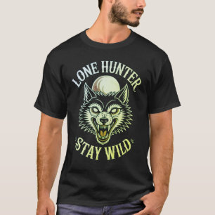 T-shirt Chasseur Solitaire Reste Sauvage - Traditionnel Ta