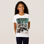 T-Shirt Chasseurs dans le paysage de neige Pieter Bruegel (Devant entier)