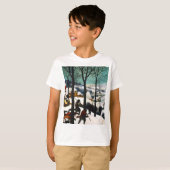 T-shirt Chasseurs dans le paysage de neige Pieter Bruegel (Devant entier)