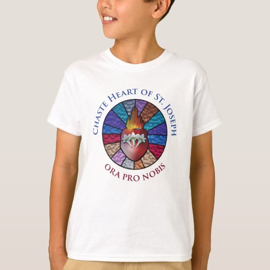 T-shirt Chaste Heart of St. Joseph Design en verre tendu (Devant)