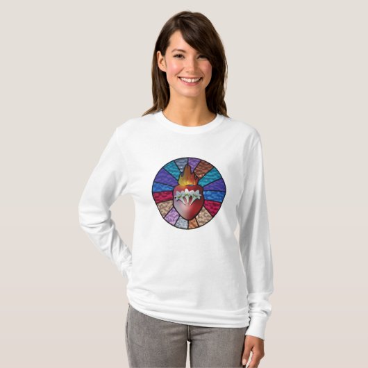T-shirt Chaste Heart of St. Joseph : Version en verre tend (Devant entier)