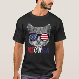 T-shirt Chat 4 juillet Meowica Hommes Usa American F