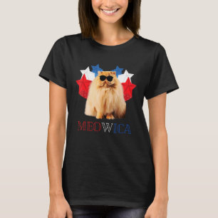 T-shirt Chat 4 juillet Meowica Merica Hommes États-Unis Fl
