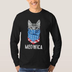T-shirt Chat 4 juillet Meowica Merica Hommes États-Unis Fl