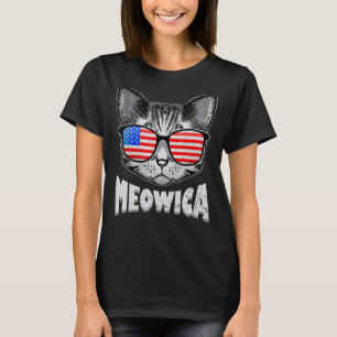 T-shirt Chat 4 juillet Meowica Merica Kitty États-Unis