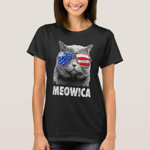 T-shirt Chat 4 juillet Merica Joyeux Jour de l'Indépendanc