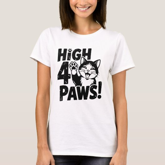 T-shirt Chat 4 Pattes Élevé (Devant)