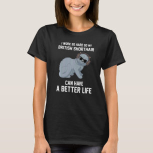 T-shirt Chat À Air Limité Britannique Mignonne Je Travaill