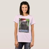 T-shirt Chat à cheveux longs bleu russe de Noël (Devant entier)