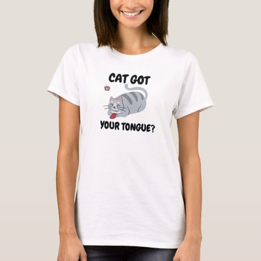 T-shirt Chat a eu ta langue ? (Devant)