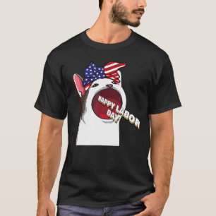 T-shirt Chat à grande bouche Mème Bonne fête du Travail Bu