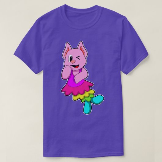 T-shirt Chat à la danse avec jupe (Design devant)