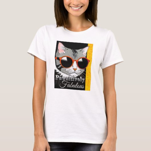T-shirt Chat à la mode (Devant)