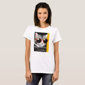 T-shirt Chat à la mode (Devant entier)