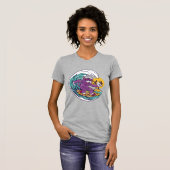 T-shirt Chat à la pizza de surf (Devant entier)
