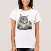 T-shirt Chat à l'aquarelle (Devant)