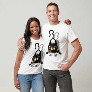 T-shirt Chat à l'envers Personnage de dessin animé drôle