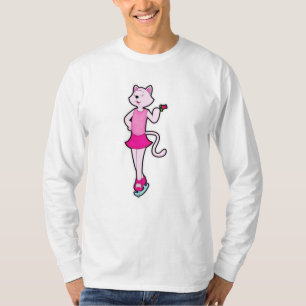 T-shirt Chat à Patinage sur glace avec Fleur