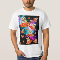 Chat à pizza de l'espace amusant