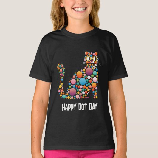 T-shirt chat à pois pour le jour des points (Devant)