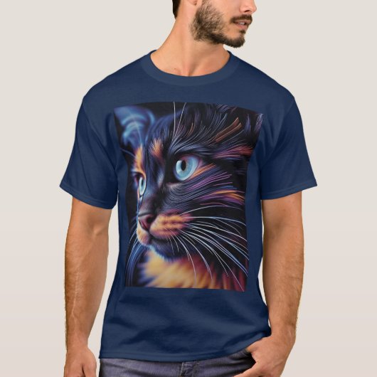T-shirt Chat Abstrait (Devant)