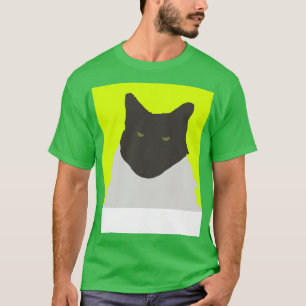 T-shirt Chat Abstrait sur Jaune