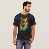 T-shirt Chat abyssin arc-en-ciel (Devant entier)