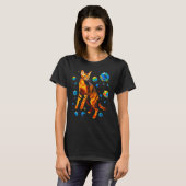 T-shirt Chat abyssin dans l'espace (Devant entier)