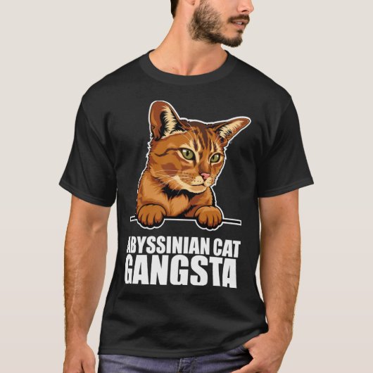 T-shirt chat abyssin gangsta (Devant)