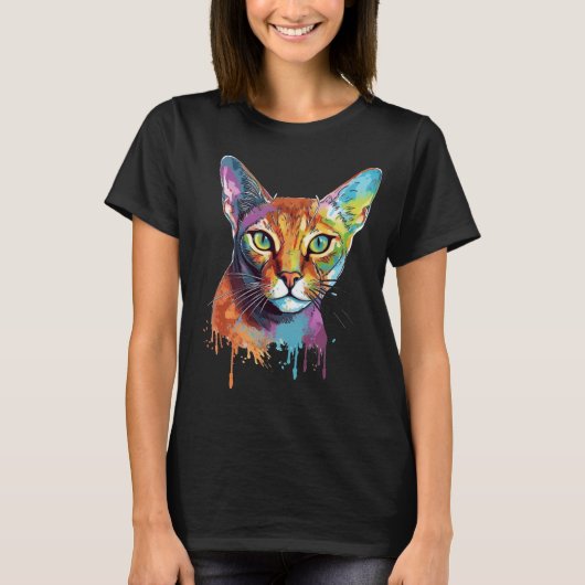 T-shirt Chat abyssinien coloré (Devant)