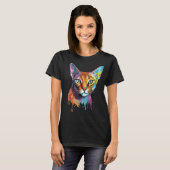 T-shirt Chat abyssinien coloré (Devant entier)