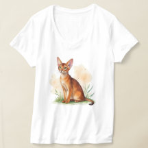 chat abyssinien entouré de couleurs douces et vert