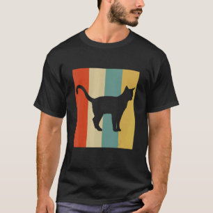 T-shirt Chat Abyssinien Vintage Silhouette Félin Chat