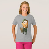 T-shirt Chat adorable avec Hen à la ferme (Devant entier)