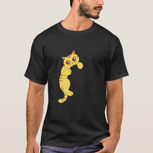 T-shirt Chat affamé mange (Devant)
