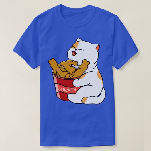 T-shirt Chat aime le poulet frit (Design devant)